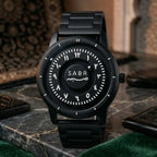 Montre « SABR » avec Chiffres Arabe et Bracelet en Acier - Édition Full Black Waqti Store
