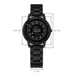 Montre « SABR » avec Chiffres Arabe et Bracelet en Acier - Édition Full Black Waqti Store