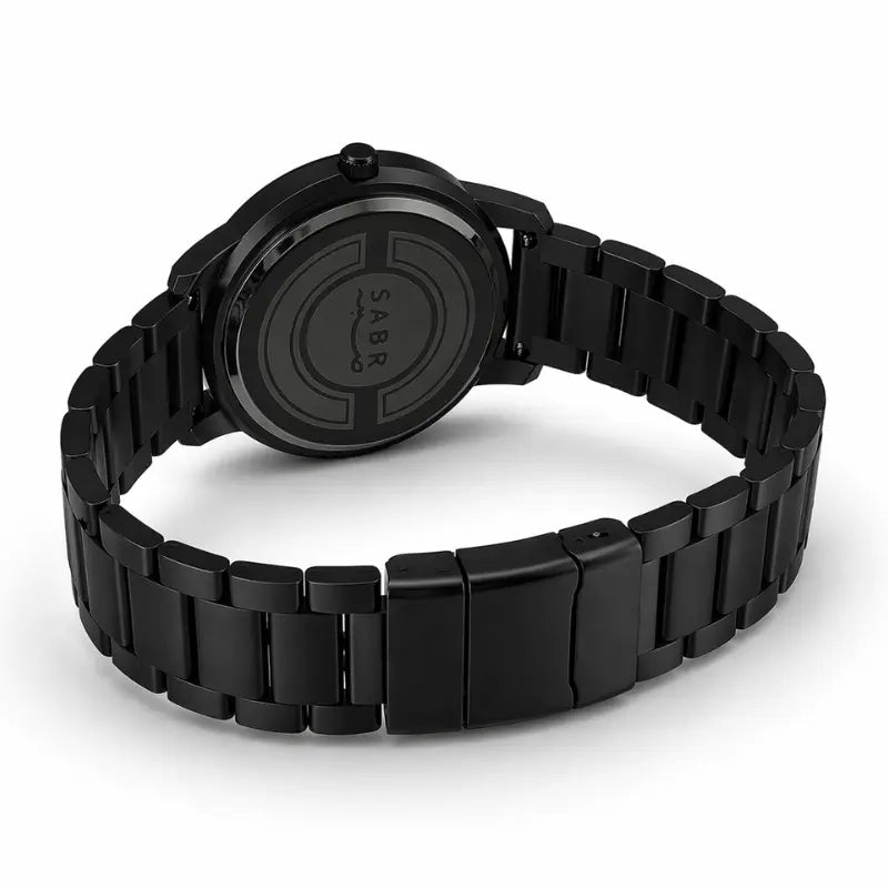 Montre « SABR » avec Chiffres Arabe et Bracelet en Acier - Édition Full Black Waqti Store