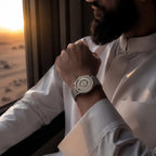 Montre « SABR » avec Chiffres Arabe et Bracelet en Acier - Édition Full Silver Waqti Store