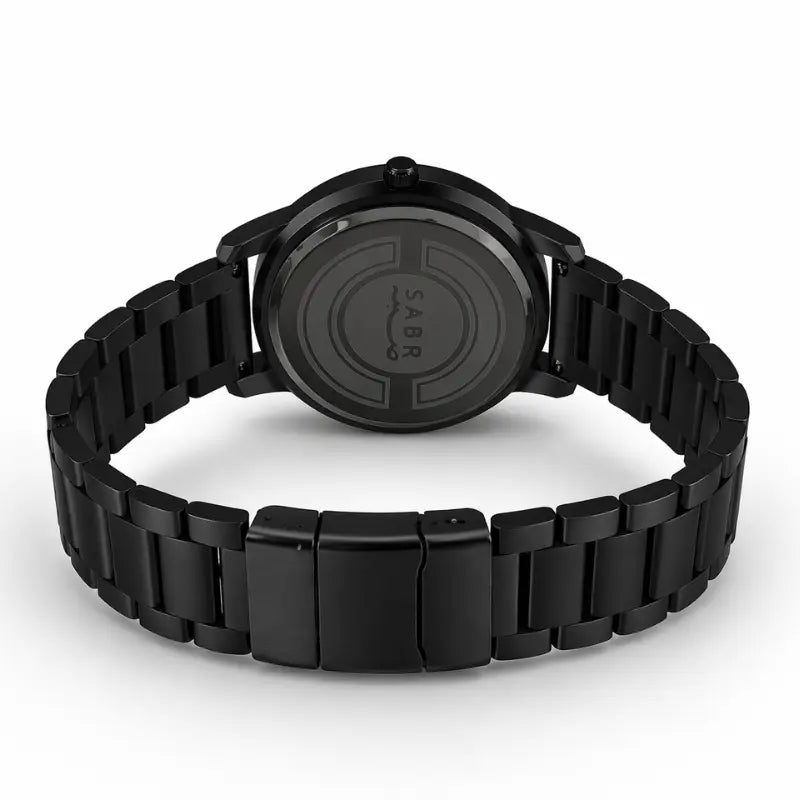Montre « SABR » avec Chiffres Arabe et Bracelet en Acier - Édition Full Black Waqti Store