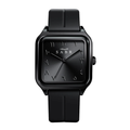 Montre « SABR » avec Chiffres Arabe Cadran Argent et Bracelet en Silicone Noir Waqti Store