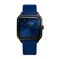 Montre « SABR » avec Chiffres Arabe Cadran Bleu Nuit et Bracelet en Silicone Bleu Waqti Store