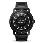 Montre « SABR » avec Chiffres Arabe et Bracelet en Acier - Édition Full Black Waqti Store